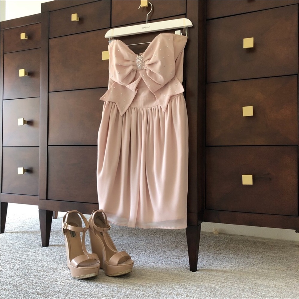 Lipsy London Strapless Mini Dress with Bow